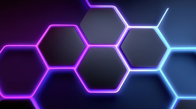 Dark futuristic scene with neon magenta Ethereum and Solana outlines, grid pattern background, cyber hexagons, light particles, deep blue and neon cyan tones.