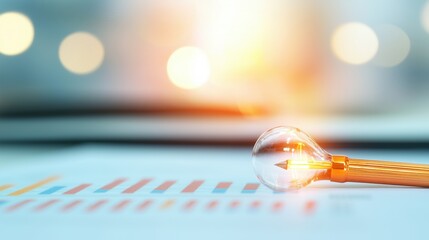 Blue highlight illuminating a financial report, drawing attention to key figures and important data.