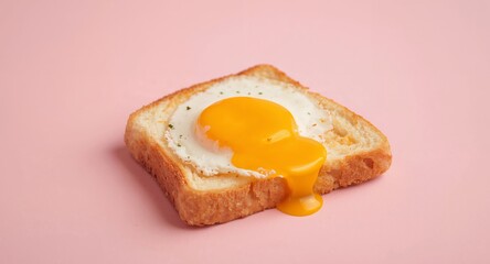 Sunny Side Up on Toast A Simple Culinary Presentation on a Plain Background.