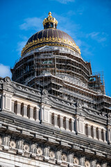 Obraz premium Renovation of Palace of Justice of Brussels, most important Belgian court building in Brussels, Belgium