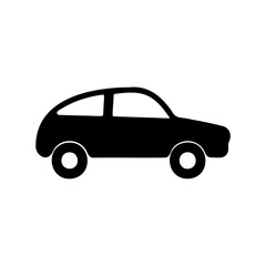 Fototapeta premium Black silhouette of a compact car on a white background illustration