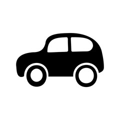 Fototapeta premium Stylized black and white side view of a simple cartoon car