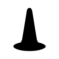 Fototapeta premium A black witches hat silhouette set against a plain white background