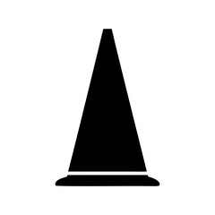 Fototapeta premium Silhouette of a black traffic cone used for road construction safety