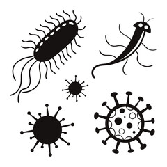 Diverse microscopic organisms with appendages bacteria
