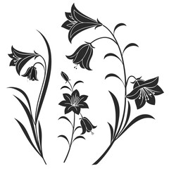 Elegant floral silhouettes with bell shaped flowers