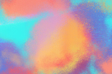 Abstract colorful gradient texture with soft transitions of orange, pink, blue, and purple. Grainy pastel effect, perfect for posters, digital art, print design, and modern creative projects.