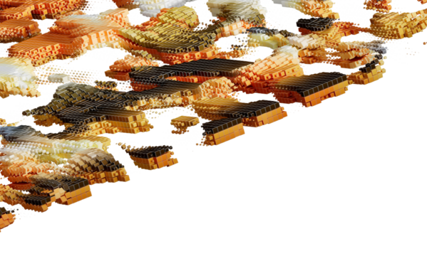 High-resolution image of abstract 3D cubes in shades of orange and brown. Perfect for backgrounds or design projects. - Powered by Adobe