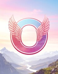 Angel letter O, mountains