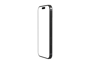 High-quality 3D render of a black smartphone with a blank screen. Perfect for app presentations, website designs, and technology concepts. Download now!
