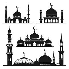 Islamic mosque architectural silhouettes architecture