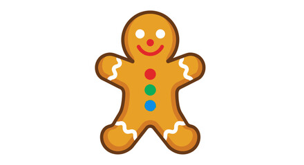 Cheerful Cartoon Gingerbread Man Cookie.