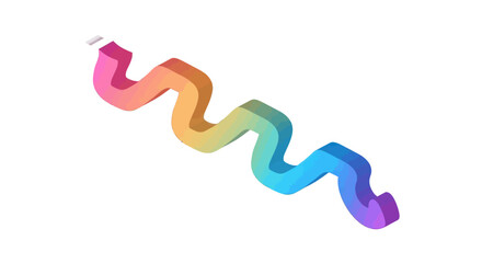 Colorful Isometric Wavy Ribbon Design Element.