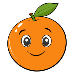 Fototapeta premium Cute orange cartoon character vector illustration for kids healthy food and fruit themed designs and projects