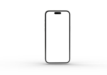 High-quality photo of a modern smartphone with a blank screen, perfect for app presentations or website mockups. Isolate