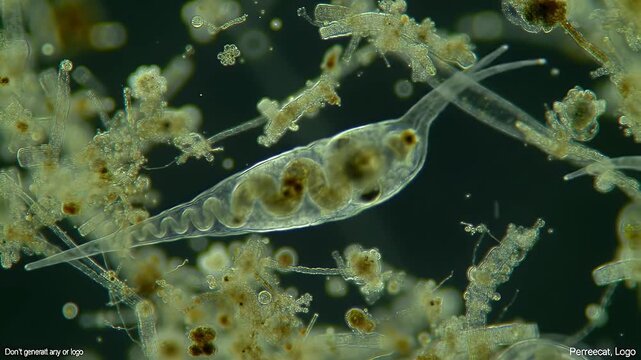 Paramecia Swimming in Microscope View with Detailed Cytoplasm and Clear Structure for Scientific Research and Educational Purposes Showcasing Cellular Biology with Microscopic Details