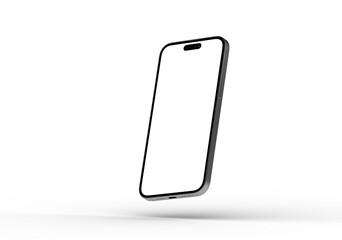 High-quality image of a modern smartphone with a blank screen, perfect for app presentations or website designs.