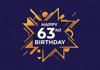 Modern abstract happy 63rd birthday card