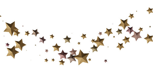 Beautiful image of gold and brown stars scattered on a white background, perfect for celebrations.