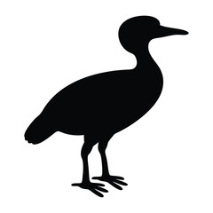 Download black silhouette of a cormorant seabird vector illustration wildlife birdwatching icon art