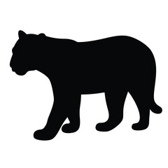 Black panther silhouette vector illustration for wildlife animal and mammal design projects and art
