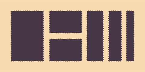 Postage Stamp Frame Set – Decorative Vector Border Template Collection