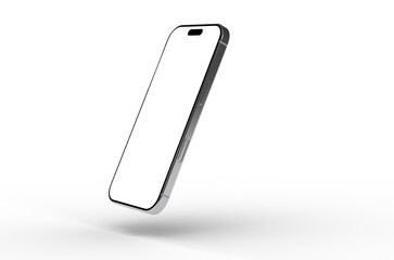 High-quality image of a modern smartphone with a blank screen, perfect for app presentations or website mockups. Download now!