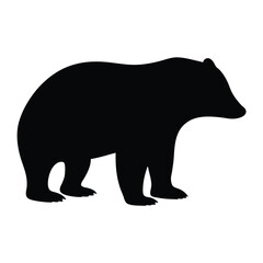 Black bear silhouette vector illustration: wildlife animal, forest mammal, nature graphic design element