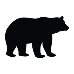 Black bear silhouette vector illustration: grizzly bear, brown bear, animal, wildlife art design