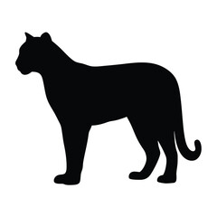Black panther silhouette vector illustration predatory animal feline mammal wildlife design icon