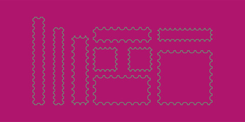 Postage Stamp Frame Set – Decorative Vector Border Template Collection