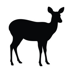 Black silhouette of a deer vector illustration wildlife animal forest mammal nature design graphic art