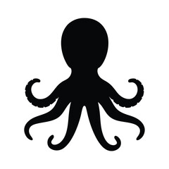 Octopus vector illustration silhouette, sea creature, ocean animal, marine life, kraken icon graphic