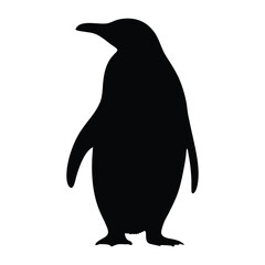 Penguin silhouette vector graphic illustration antarctic bird animal wildlife nature design art black
