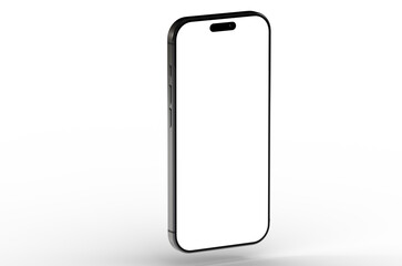 High-quality photo of a modern smartphone with a blank screen, ideal for app presentations or website mockups. Download now!