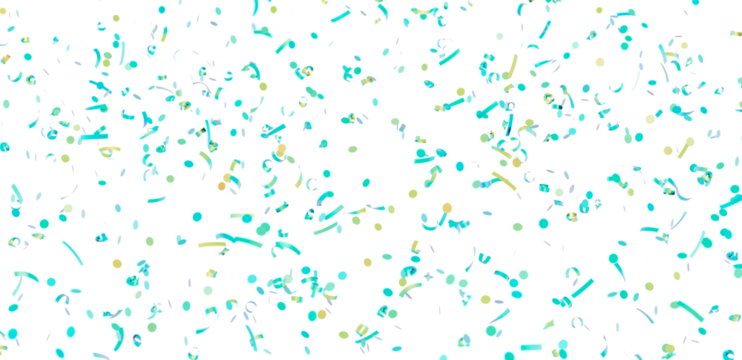 Festive background with teal and gold confetti. Perfect for celebrations, parties, and events.