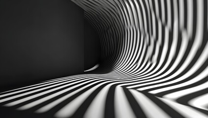 Black and white geometric background with shadows. Minimalist design,