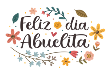 Feliz Dia Abuelita Floral Illustration happy grandmother day grandmother PNG Transparent background