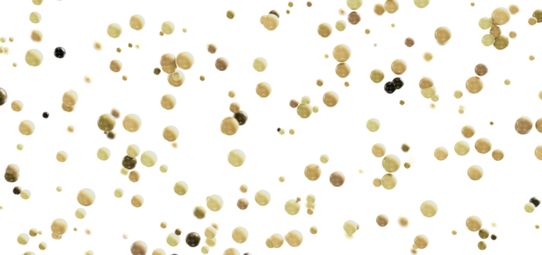 Beautiful abstract background with many beige and brown spheres floating on white. Perfect for websites or presentations.