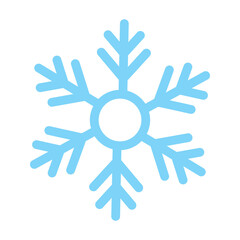 Blue snowflake icon isolated vector illustration Vector illustrator Minimalist vector icons of snow flakes in graceful patterns and linear forms perfect for wintertime, New Year, and holiday visuals