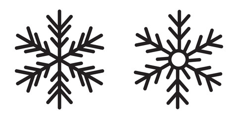 snowflakes icon, snow or snowflake winter symbol set vector art illustration isolated on...