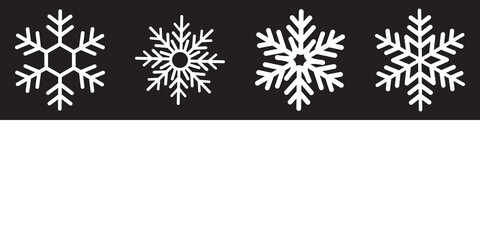 snowflakes icon, snow or snowflake winter symbol set vector art illustration isolated on...