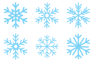 Snowflake different icons. Blue snowflake icon set isolated vector illustration. snowflakes icon, snow or snowflake winter symbol set vector art illustration isolated on transparent png