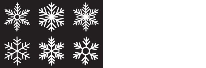 Snowflake different icons. snowflakes icon, snow or snowflake winter symbol set vector art illustration isolated on transparent png Blue snowflake icon set isolated vector illustration.