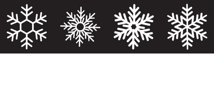 snowflakes icon, snow or snowflake winter symbol set vector art illustration isolated on transparent png Snowflake different icons. Blue snowflake icon set isolated vector illustration.
