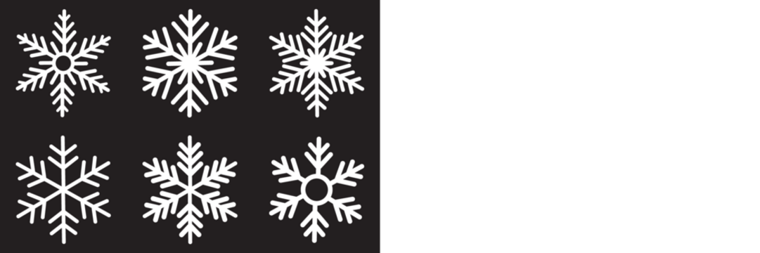 Snowflake different icons. snowflakes icon, snow or snowflake winter symbol set vector art illustration isolated on transparent png Blue snowflake icon set isolated vector illustration.