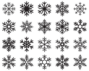 Blue snowflake icon set isolated vector illustration. snowflakes icon, snow or snowflake winter symbol set vector art illustration isolated on transparent png Snowflake different icons.