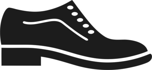 Classic men’s footwear silhouette vector symbol, suitable for clothing stores, fashion posters, and lifestyle graphics.