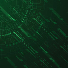Futuristic Green Technology Circuit Background