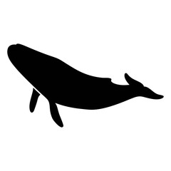 Whale silhouette vector image for ocean wildlife illustration and marine animal graphic design projects